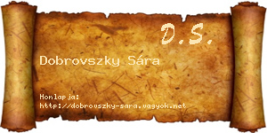 Dobrovszky Sára névjegykártya